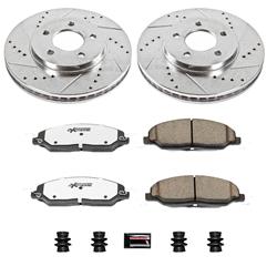 Brake Rotors/Pads, Drilled/Slotted, Iron, Zinc Dichromate Plated, Front, Ford, Kit