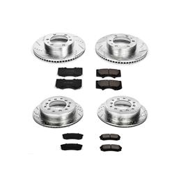 Brake Rotors/Pads, Drilled/Slotted, Iron, Zinc Dichromate Plated, Front/Rear, Ford, Toyota, Kit