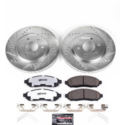 Pads and Rotors, Truck and Tow, Cross-Drilled/Slotted Surface, Iron, Zinc Plated, 11.654 in. Diameter, Z36 Carbon Fiber Ceramic Pads, Kit