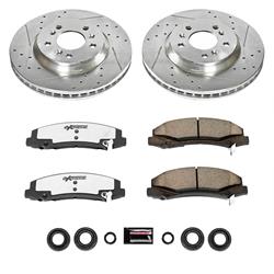 Brake Rotors/Pads, Drilled/Slotted, Iron, Zinc Dichromate Plated, Front, Buick, Chevy, Kit
