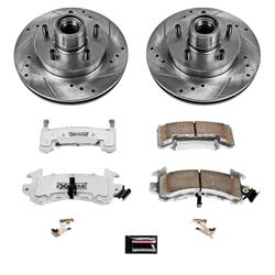 Brake Rotors/Pads, Drilled/Slotted, Iron, Natural, Front, Buick, Chevy, GMC, Oldsmobile, Pontiac, Kit