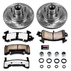 Brake Rotors/Pads, Truck and Tow, Drilled/Slotted, Iron, Natural, Front, Chevy, GMC, Oldsmobile, Pontiac