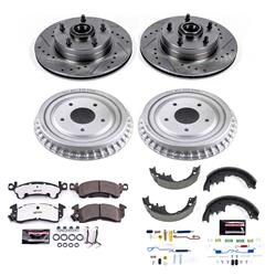 Brake Rotor and Pad Combo, Z26 Street Warrior, Front/Rear, Cross-drilled/Slotted Rotors, Zinc Dichromate Plated, Carbon Ceramic Pads, GM, Kit