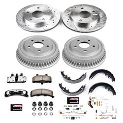 Brake Rotor and Pad Combo, Z36 Truck and Tow, Front/Rear, Cross-drilled/Slotted Rotors, Zinc Dichromate Plated, Carbon Ceramic Pads, Dodge, Kit