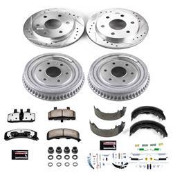 Brake Rotor and Pad Combo, Z36 Truck and Tow, Front/Rear, Cross-drilled/Slotted Rotors, Zinc Dichromate Plated, Carbon Ceramic Pads, Cadillac, Chevy