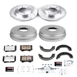 Brake Rotor and Pad Combo, Z36 Truck and Tow, Front/Rear, Cross-drilled/Slotted Rotors, Zinc Dichromate Plated, Carbon Ceramic Pads, Toyota, Kit