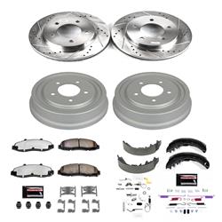 Brake Rotor and Pad Combo, Z36 Truck and Tow, Front/Rear, Cross-drilled/Slotted Rotors, Zinc Dichromate Plated, Carbon Ceramic Pads, Ford, Kit