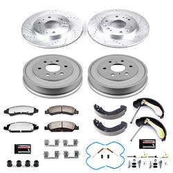 Brake Rotor and Pad Combo, Z36 Truck and Tow, Front/Rear, Cross-drilled/Slotted Rotors, Zinc Dichromate Plated, Carbon Ceramic Pads, Chevy, GMC, Kit