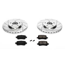 Brake Rotors/Pads, Drilled/Slotted, Iron, Zinc Dichromate Plated, Front, Pontiac, Kit