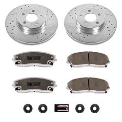 Brake Rotors/Pads, Drilled/Slotted, Iron, Zinc Dichromate Plated, Front, Dodge, Kit