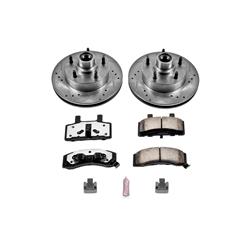 Pads and Rotors, Truck and Tow, Cross-Drilled/Slotted Surface, Iron, Natural, 11.730 in. Diameter, Z36 Carbon Fiber Ceramic Pads, Kit
