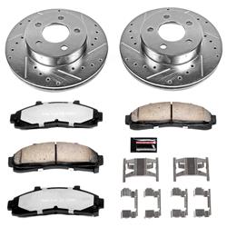 Brake Rotors/Pads, Drilled/Slotted, Iron, Zinc Plated, Carbon Ceramic Pads, Front, Ford, Mazda, Mercury, Kit