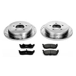 Pads and Rotors, Evolution Sport, Cross-Drilled/Slotted Surface, Iron, Zinc Plated, 13.150 in. Diameter, Z23 Carbon Fiber Ceramic Pads, Kit