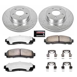 Brake Rotors/Pads, Drilled/Slotted, Iron, Zinc Plated, Carbon Ceramic Pads, Front, Ford, Mazda, Kit