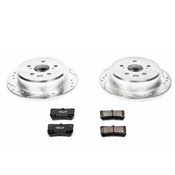 Brake Rotors/Pads, Cross-Drilled/Slotted, Iron, Zinc Dichromate Plated, Front, Rear, Lexus, Kit