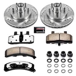 Brake Rotors/Pads, Drilled/Slotted, Iron, Natural Finish, Carbon Ceramic Pads, Front/Rear, Chevy, GMC, Kit