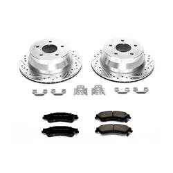 Brake Rotors/Pads, Cross-Drilled/Slotted, Iron, Zinc Dichromate Plated, Rear, Chevy, GMC, Isuzu, Oldsmobile