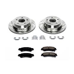 Brake Rotors/Pads, Cross-Drilled/Slotted, Iron, Zinc Dichromate Plated, Front/Rear, Chevy, GMC, Kit