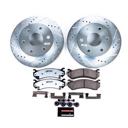 Brake Rotor and Pad Combo, Z36 Truck/Tow, Front, Cross Drilled/Slotted, 12.010 in. Rotors, Z36 Carbon Fiber Ceramic Pads, Cadillac, Chevy, GMC, Kit