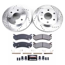 Brake Rotor and Pad Combos, Z23 Evolution Sport, Front, Cross Drilled/Slotted, 12.010 in. Rotors, Z23 Carbon Fiber Pads, Cadillac, Chevrolet, GMC, Kit