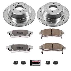 Brake Rotors/Pads, Drilled/Slotted, Iron, Zinc Dichromate Plated, Rear, Buick, Chevy, GMC, Isuzu, Olds, Saab