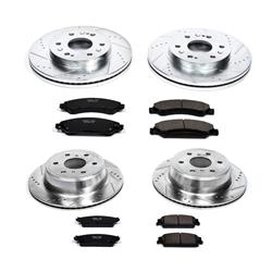 Brake Rotors/Pads, Cross-Drilled/Slotted, Iron, Zinc Dichromate Plated, Chevy, Kit