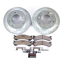 Brake Rotors/Pads, Drilled/Slotted, Iron, Zinc Dichromate Plated, Front, Chevy, GMC, Kit