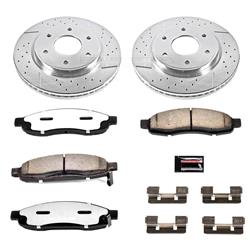 Brake Rotors/Pads, Drilled/Slotted, Iron, Zinc Plated, Carbon Ceramic Pads, Front, Infiniti, Nissan, Kit