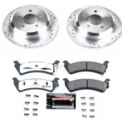 Pads and Rotors, Truck and Tow, Cross-Drilled/Slotted Surface, Iron, Zinc Plated, 11.220 in. Diameter, Z36 Carbon Fiber Ceramic Pads, Kit