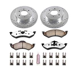 Brake Rotors/Pads, Drilled/Slotted, Iron, Zinc Plated, Carbon Ceramic Pads, Front, Dodge, Kit