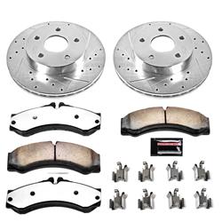 Brake Rotors/Pads, Drilled/Slotted, Iron, Zinc Plated, Carbon Ceramic Pads, Front, Jeep, Kit