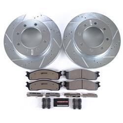 Brake Rotors/Pads, Cross-Drilled/Slotted, Iron, Zinc Dichromate Plated, Ceramic Pads, Dodge, Kit