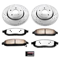 Brake Rotors/Pads, Truck and Tow, Drilled/Slotted, Iron, Zinc Plated, Front, Jeep, Kit