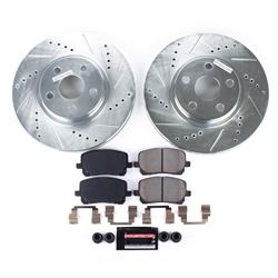 Brake Rotors/Pads, Cross-Drilled/Slotted, Iron, Zinc Dichromate Plated, Front, Pontiac, Toyota, Kit