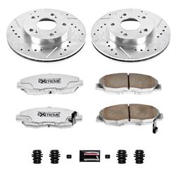 Brake Rotors/Pads, Drilled/Slotted, Iron, Zinc Dichromate Plated, Front, for use on Honda®, Kit