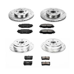 Brake Rotors/Pads, Iron, Drilled/Slotted, Zinc Plated, Ceramic Pads, Front/Rear, Lexus, Kit