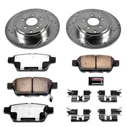 Brake Rotors/Pads, Truck and Tow, Drilled/Slotted, Iron, Zinc Plated, Rear, for use on Honda®, Kit