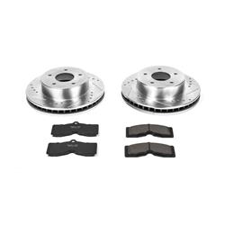 Brake Rotors/Pads, Cross-Drilled/Slotted, Iron, Zinc Dichromate Plated, Front, Chevy, Kit