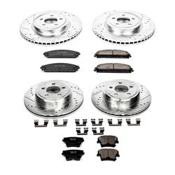 Brake Rotors/Pads, Vented Front/Vented Rear, Cross-Drilled/Slotted, Ceramic Pads, Chrysler, Dodge, Kit