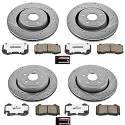 Brake Rotors/Pads, Iron, Drilled/Slotted, Zinc Plated, Carbon Ceramic Pads, Front/Rear, Jeep, Kit