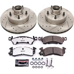 Disc Brake Pad and Rotor Combo, Front, Z26, Carbon Fiber Ceramic Pads, Cross-Drilled/Slotted Rotors, Buick, Chevy, Oldsmobile, Pontiac, Kit