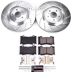 Brake Rotors/Pads, Iron, Drilled/Slotted, Zinc Plated, Ceramic Pads, Front, Infiniti, Nissan, Kit