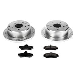 Brake Rotors/Pads, Iron, Drilled/Slotted, Zinc Plated, Ceramic Pads, Rear, Jeep, Kit