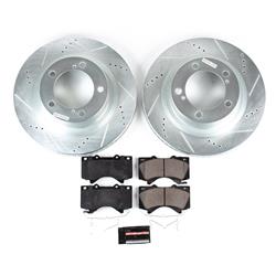 Brake Rotors/Pads, Drilled/Slotted, Iron, Zinc Plated, Front, Toyota, Kit