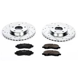 Brake Rotors/Pads, Iron, Drilled/Slotted, Zinc Plated, Ceramic Pads, Front, Chrysler, Dodge, Jeep, Mitsubishi