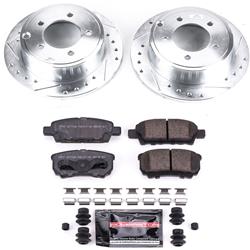 Brake Rotors/Z23 Pads, Drilled/Slotted, Iron, Zinc Plated, Rear, Chrysler, Dodge, Jeep, Mitsubishi, Kit