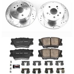 Brake Rotors/Z23 Pads, Drilled/Slotted, Iron, Zinc Plated, Rear, Lexus, Toyota, Kit