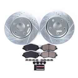 Brake Rotors/Pads, Iron, Drilled/Slotted, Carbon Fiber Ceramic Pads, Front, Jeep, Kit