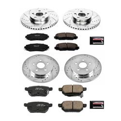 Brake Rotors/Pads, 1-Click, Z23, Iron, Drilled/Slotted, Carbon Fiber Ceramic Pad, Front/Rear, Pontiac, Toyota