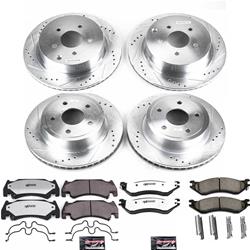 Brake Rotor and Pad Combo, Z36 Truck and Tow, Front/Rear, Cross-drilled/Slotted Rotors, Zinc Dichromate Plated, Carbon Fiber Ceramic Pads, Dodge, Kit